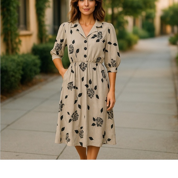 Vintage Jennifer Gee Button-Up Dress size 14 D19 - Picture 1 of 2